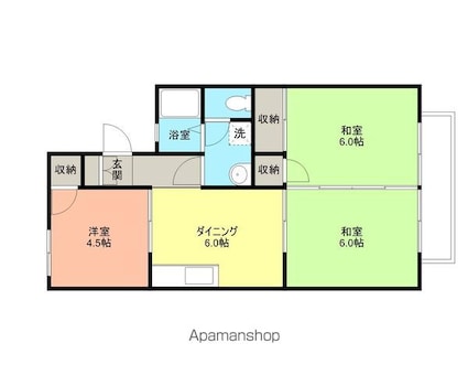 セジュール堀川[3DK/46.59m2]の間取図