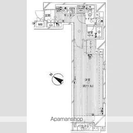 東京都新宿区払方町[1K/34.22m2]の間取図