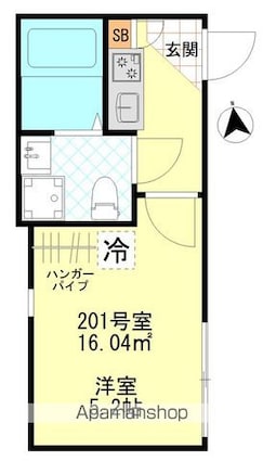 コンフォート東四ツ木[1K/16.04m2]の間取図