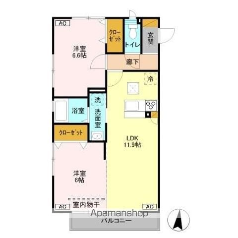 DーROOMあずま町 Aの間取り写真