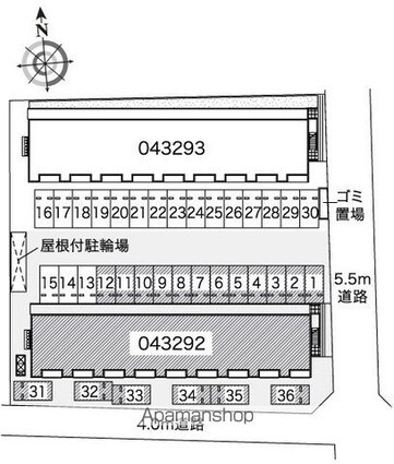 レオネクストジュネスⅦ[1K/31.05m2]の配置図