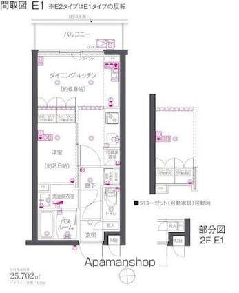 ＺＯＯＭ荻窪[1DK/25.7m2]の間取図