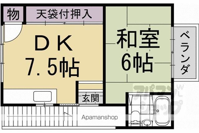 深草綿森町貸間の間取り写真