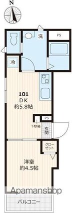 カーサリリー[1DK/25.82m2]の間取図