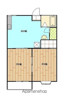 ハイツサニービレッジ[2DK/39.74m2]の間取図