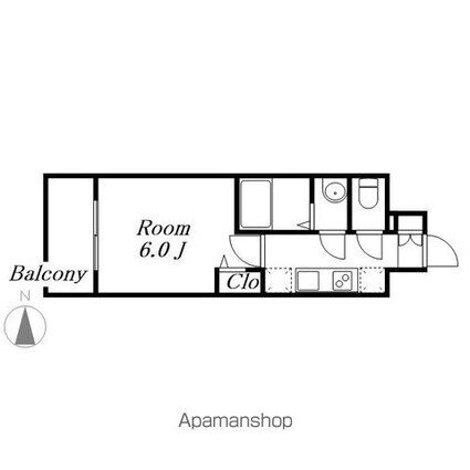 ディアレイシャス浅間町ステーションフロント[1K/21.1m2]の間取図