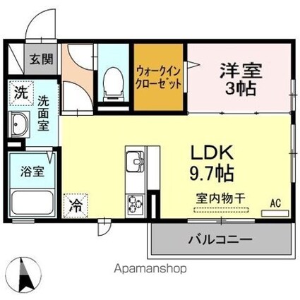 アゼリアブロム[1LDK/33.51m2]の間取図