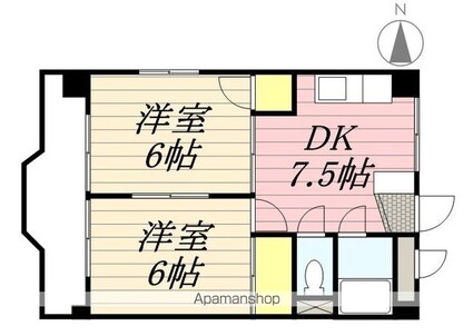 ホワイトガーデン[2DK/38.88m2]の間取図