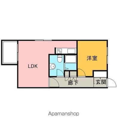 東京都新宿区市谷仲之町[1LDK/45.75m2]の間取図