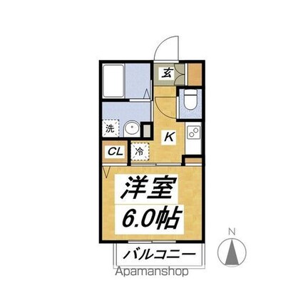 東京都板橋区上板橋１丁目[1K/23.12m2]の間取図