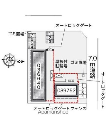 レオパレスリバーサイド西水元[1K/28.02m2]の配置図
