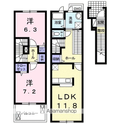 フリーディア[2LDK/67.36m2]の間取図