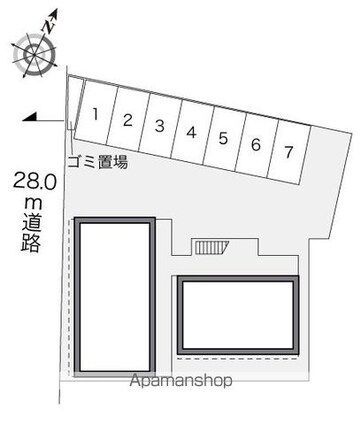 レオパレスグランマ[1K/20.28m2]の配置図