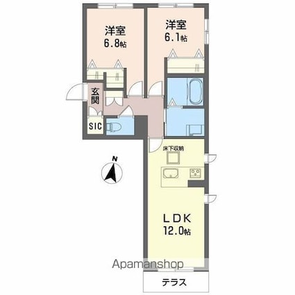 シトリネ[2LDK/59.85m2]の間取図