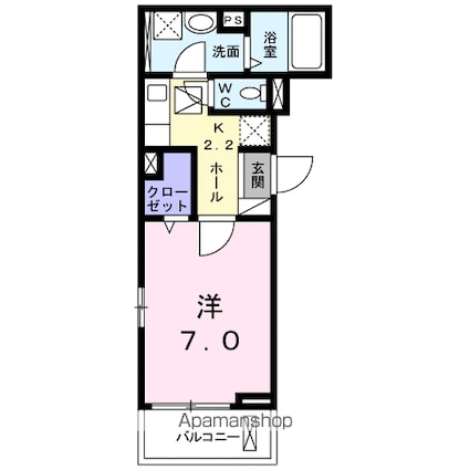 サン・ガーデン・ハウス[1K/26.93m2]の間取図