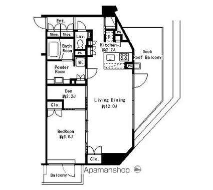 ＭＦＰＲコート目黒南[1LDK/56.52m2]の間取図