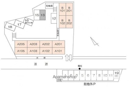Ｔメーゾン[2DK/33m2]の配置図