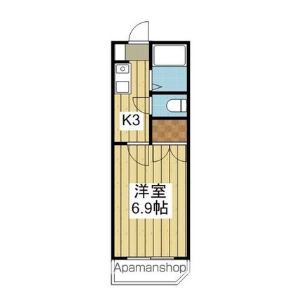 ヴィラ鈴村[1K/22.68m2]の間取図