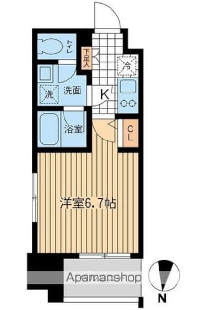 ＫＤＸレジデンス大山[1K/21.46m2]の間取図