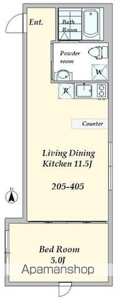 ラピス原宿Ⅰ[1LDK/33.18m2]の間取図