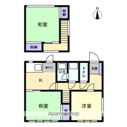 松本借家[3DK/57.49m2]の間取図