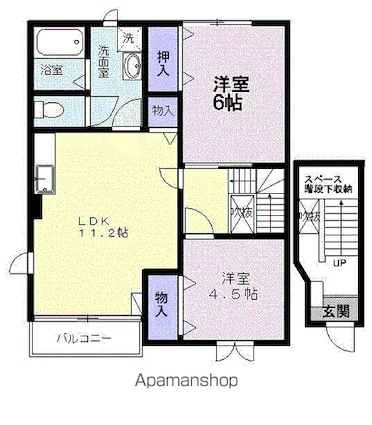 ハピネスヴィレッヂＢ[2LDK/60.19m2]の間取図