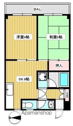 アーデンハウス[2DK/41.52m2]の間取図
