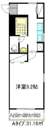 スプリングハイツ　Ｂ棟[1K/31.2m2]の間取図