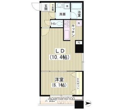 アクアコート[1LDK/43.87m2]の間取図