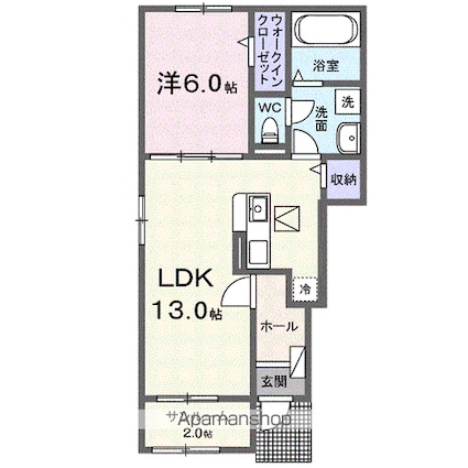 アルバーダ　スカイ[1LDK/50.01m2]の間取図