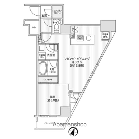 渋谷区笹塚のマンションの間取り