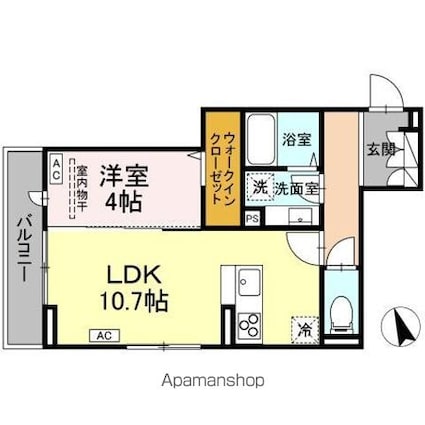フレッチェ・ボスコＶＩＩＩ[1LDK/39.32m2]の間取図