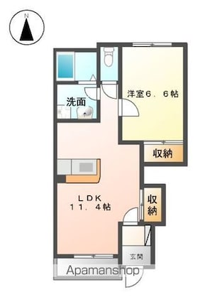 フローラルコート[1LDK/44.52m2]の間取図