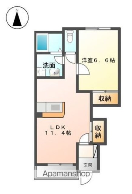 フローラルコート[1LDK/44.52m2]の間取図