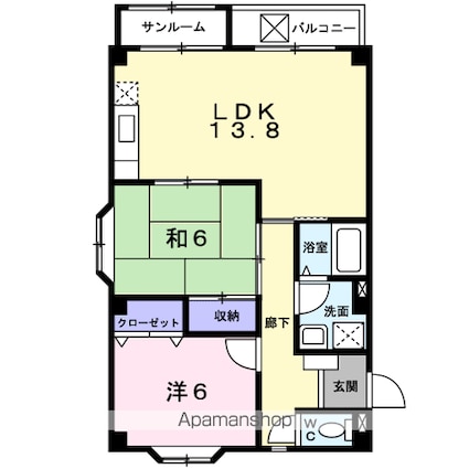 Ｔ．レックス[2LDK/60.86m2]の間取図