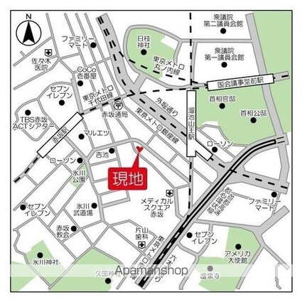 ミリアレジデンス赤坂[1K/26.95m2]の配置図