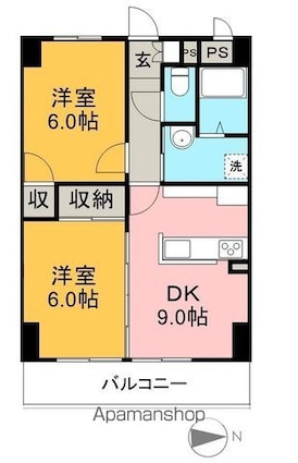 高知インターマンション[2DK/48.39m2]の間取図