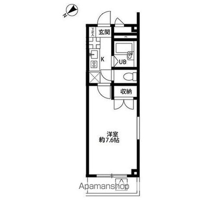 アンプルールフェールイル・ヴィラージュ[1K/22.35m2]の間取図