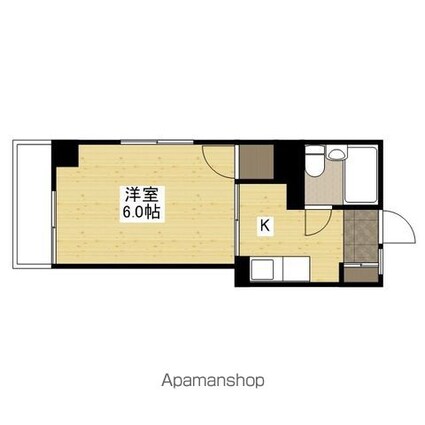 広島県広島市南区東雲本町２丁目[1K/20m2]の間取図