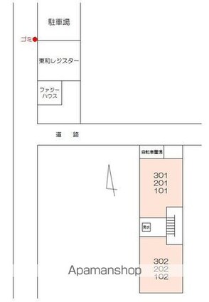 香川県高松市花園町２丁目[1K/25.92m2]の配置図