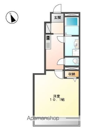 グランドソレーユ壱番館[1K/31.57m2]の間取図