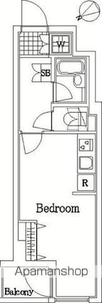 アマヴェル大森[1R/20.53m2]の間取図