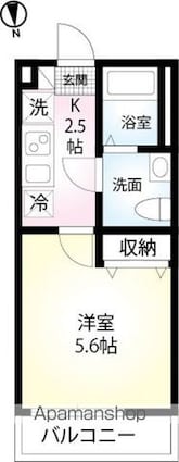カーサフィオーレ東向島[1K/19.51m2]の間取図