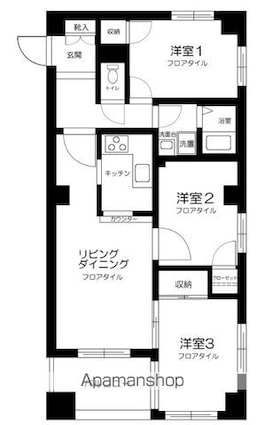東京都荒川区西尾久７丁目[3LDK/68.58m2]の間取図