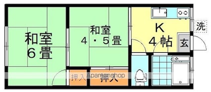 東京都杉並区阿佐谷南３丁目[2K/30m2]の間取図