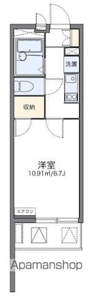 レオパレスラ　メイジュときわ台[1K/20.81m2]の間取図