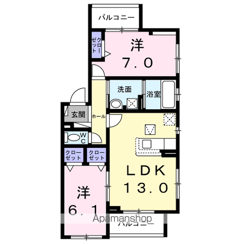 【ベルフルール綱島の間取り】