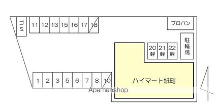ハイマート紙町[1LDK/43m2]の配置図