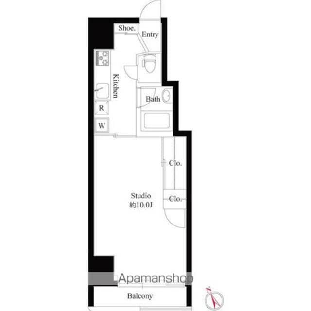 マンションヴィップ四谷[1K/31.69m2]の間取図