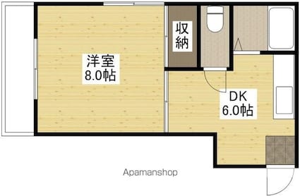 広島県広島市南区西旭町[1DK/28m2]の間取図